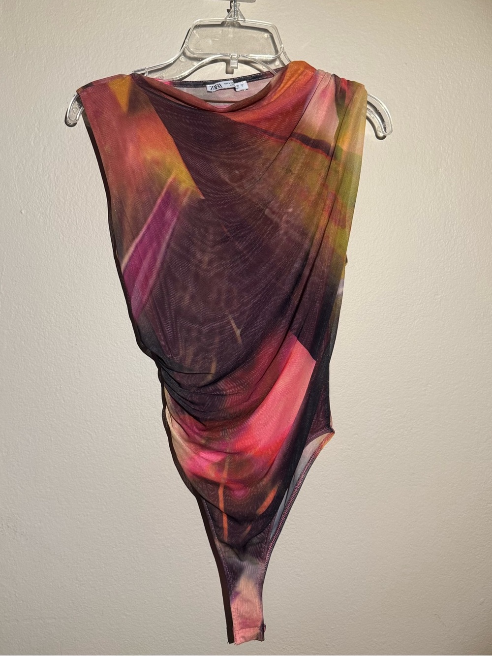 Zara Multi-Color Draped Sleeveless Bodysuit